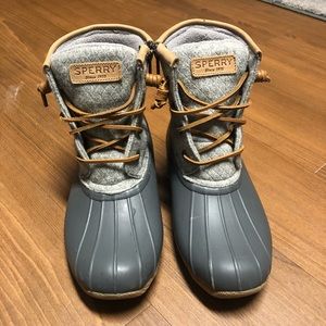 Sperry Saltwater Emboss Wool Duck Winter Rain Boot